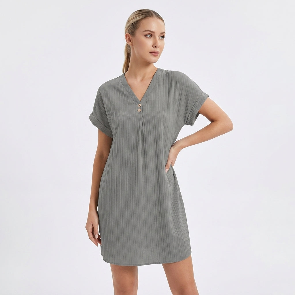 Dresslys | Elegant V-Neck Layered Midi Dress with Floral Print