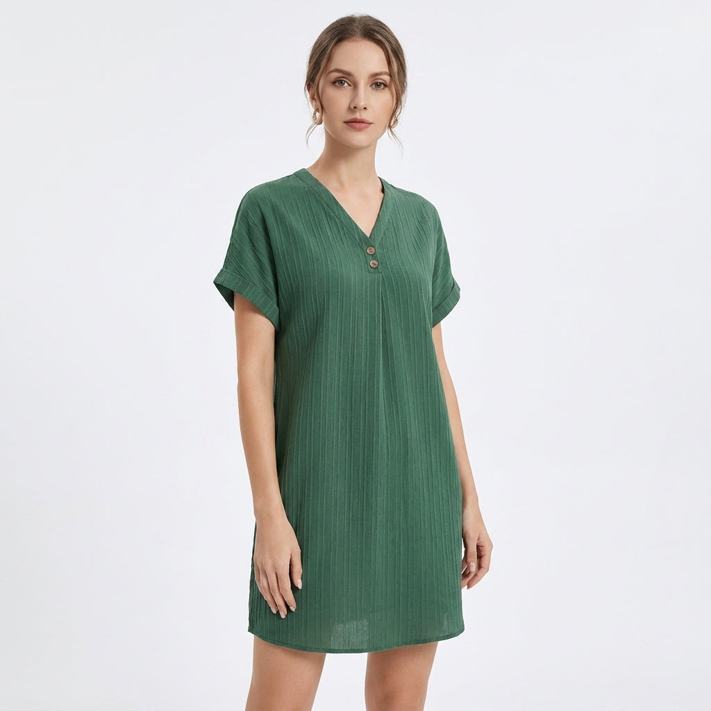 Dresslys | Elegant V-Neck Layered Midi Dress with Floral Print