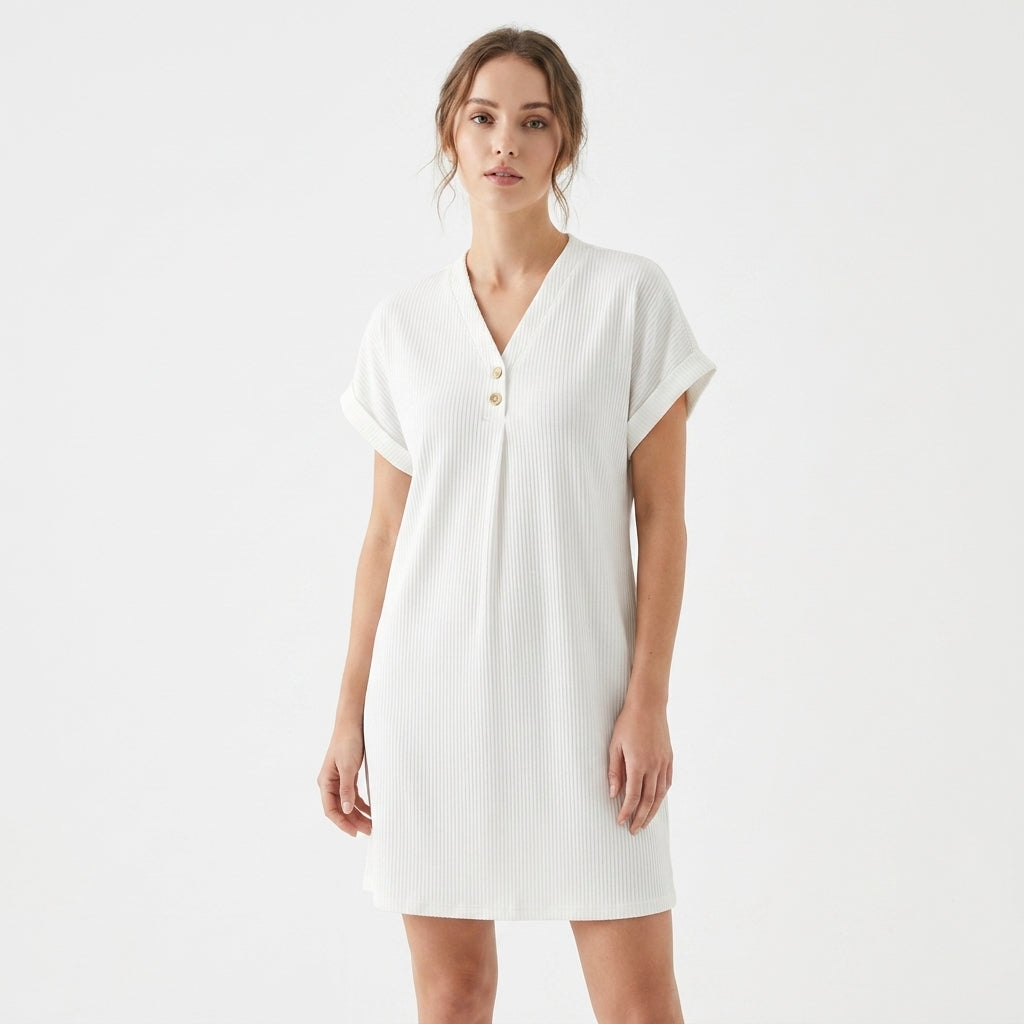 Dresslys | Elegant V-Neck Layered Midi Dress with Floral Print