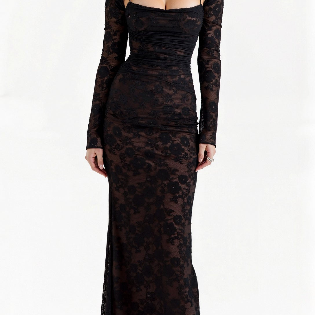 Dresslys | Elegant Floral Lace Corset Maxi Dress