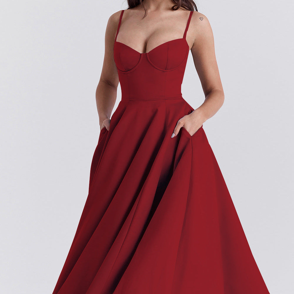 Dresslys | Elegant Tulle Maxi Dress with Fitted Bodice and Flared Skirt