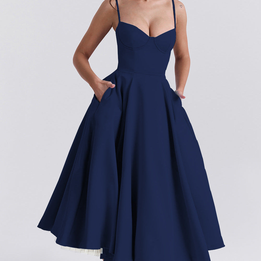 Dresslys | Elegant Tulle Maxi Dress with Fitted Bodice and Flared Skirt