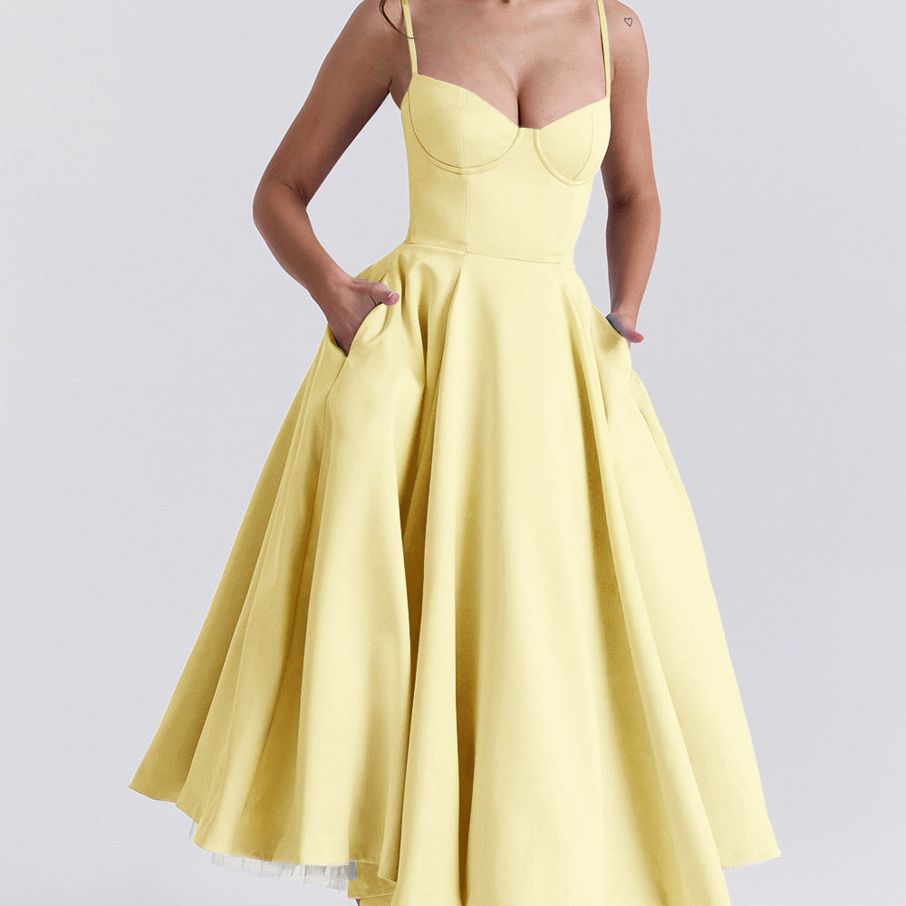 Dresslys | Elegant Tulle Maxi Dress with Fitted Bodice and Flared Skirt