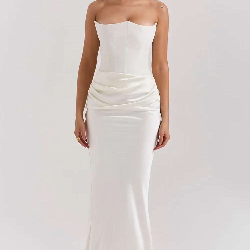 Dresslys | Strapless Corset Maxi Dress with Structured Bodice